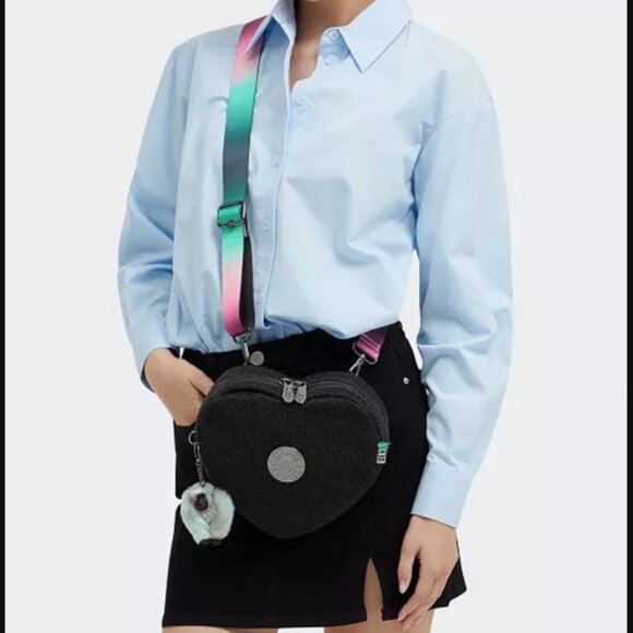 NWT - Kipling Wicked Heart Glitter Convertible Backpack Crossbody - Picture 5 of 8